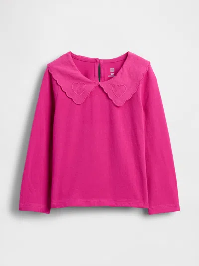 Gap Baby & Toddler Heart Collar Top In Pink