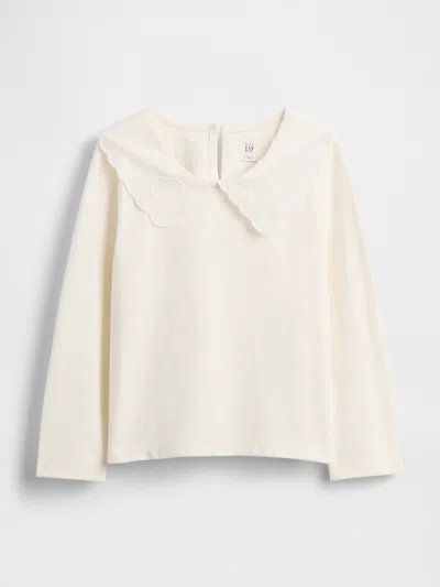 Gap Baby & Toddler Heart Collar Top In White