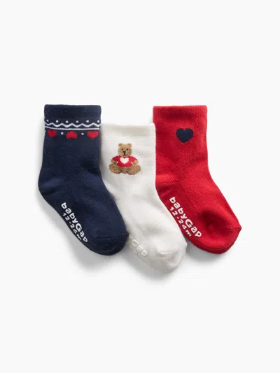 Gap Baby & Toddler Heart Crew Socks (3-pack) In Multi
