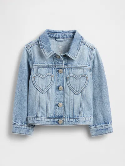 Gap Kids' Baby & Toddler Heart-pocket Icon Denim Jacket In Blue