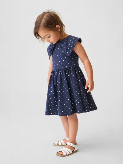 Gap Baby & Toddler Jersey Bow Collar Dress In Blue