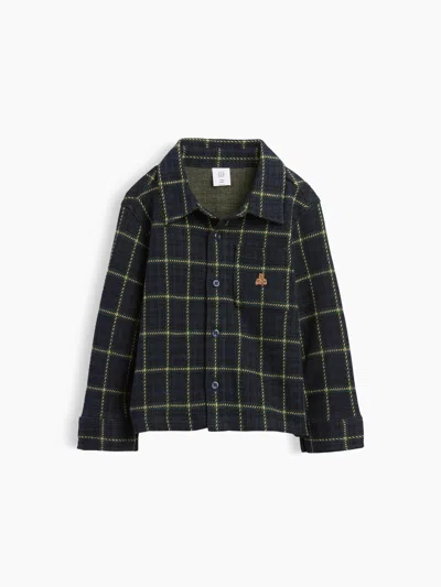 Gap Baby & Toddler Knit Jersey Plaid Shirt In Blue