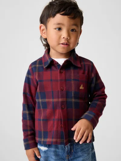 Gap Baby & Toddler Knit Jersey Plaid Shirt In Radish