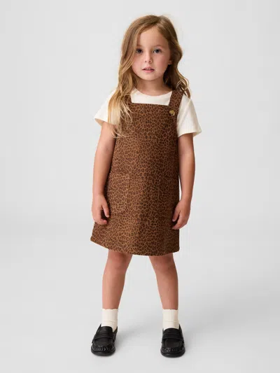 Gap Baby & Toddler Leopard Corduroy Jumper Dress In Brown