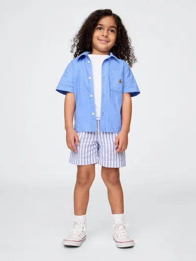 Gap Baby & Toddler Linen-cotton Cabana Set In Shirting Blue