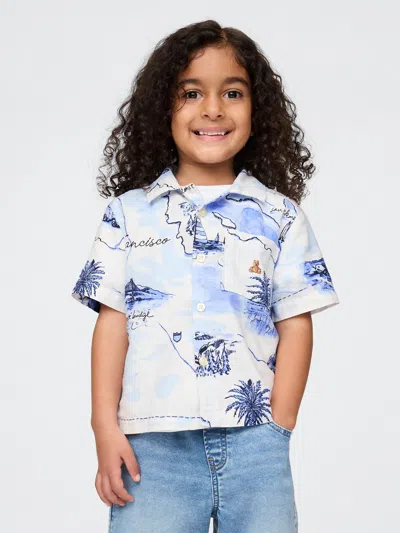 Gap Baby & Toddler Linen-cotton Cabana Shirt In Shirting Blue