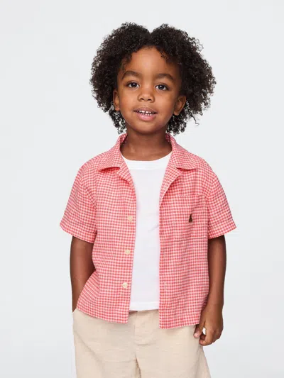 Gap Baby & Toddler Linen-cotton Cabana Shirt In Stripe Sassy Pink
