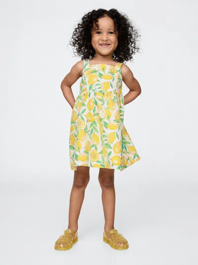 Gap Baby & Toddler Linen-cotton Lemon Dress In Lemon Print