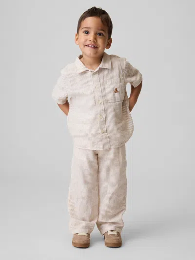 Gap Baby & Toddler Linen-cotton Pull-on Pants In Neutral