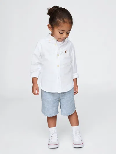 Gap Baby & Toddler Linen-cotton Shorts In Soft Cornflower Blue