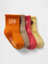 Gap Baby & Toddler Logo Quarter Crew Socks (4-pack) In Multi Orange