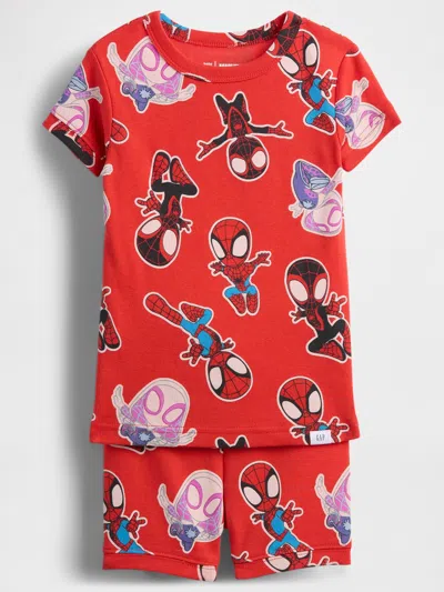 Gap Kids' Baby & Toddler Marvel Organic Brushed Cotton Pj Set In Red Stripe