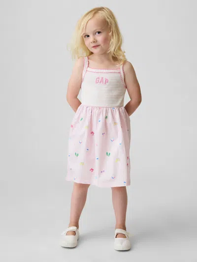 Gap Baby & Toddler Mixed Media Apron Dress In Pink