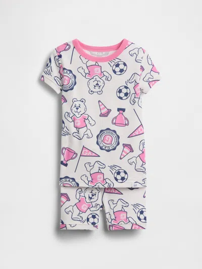 Gap Baby & Toddler Organic Brushed Cotton Bear Logo Pj Short Set In Pink