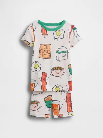Gap Kids' Baby & Toddler Organic Brushed Cotton Breakfast Pj Short Set In White