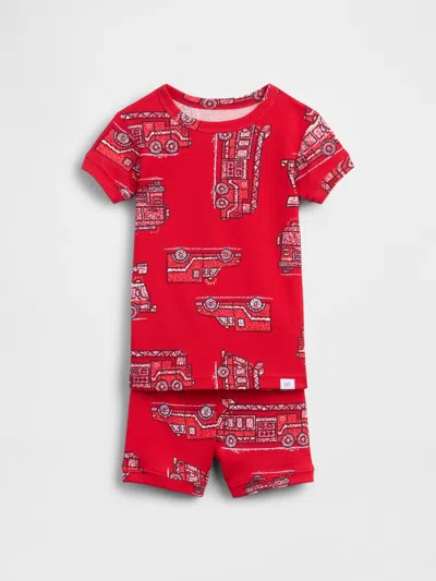 Gap Kids' Baby & Toddler Organic Brushed Cotton Firetruck Pj Short Set In Red