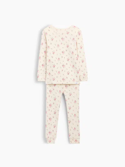 Gap Baby & Toddler Organic Brushed Cotton Floral Pj Set In Ivory Frost