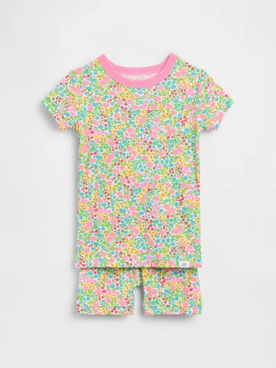 Gap Kids' Baby & Toddler Organic Brushed Cotton Floral Pj Short Set In Pink