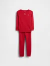 Gap Baby & Toddler Organic Brushed Cotton Henley Pj Set In Red