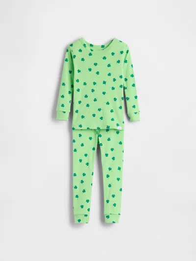 Gap Kids' Baby & Toddler Organic Brushed Cotton Pj Set In Green