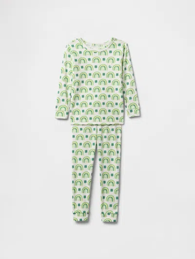 Gap Kids' Baby & Toddler Organic Brushed Cotton Pj Set In Irish Clover Green
