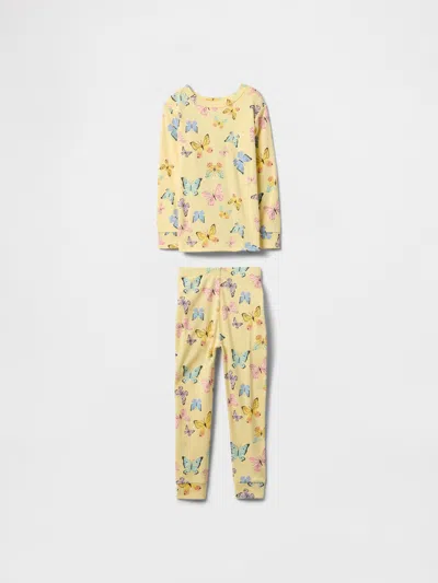 Gap Kids' Baby & Toddler Organic Brushed Cotton Pj Set In Pale Banana Yellow