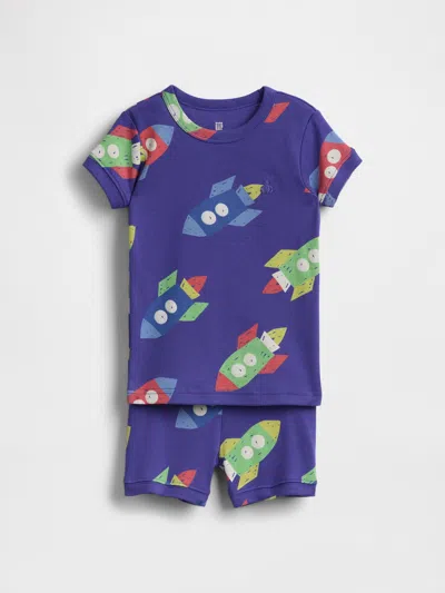Gap Kids' Baby & Toddler Organic Brushed Cotton Pj Set In Spectrum Blue