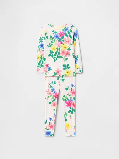 Gap Kids' Baby & Toddler Organic Brushed Cotton Pj Set In White Floral Print
