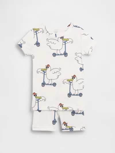 Gap Kids' Baby & Toddler Organic Brushed Cotton Scooter Seagull Pj Short Set In White