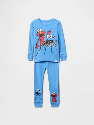 Gap Kids' Baby & Toddler Organic Brushed Cotton Sesame Street Pj Set In Union Blue