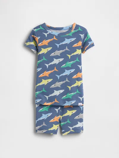 Gap Baby & Toddler Organic Brushed Cotton Shark Pj Short Set In Blue