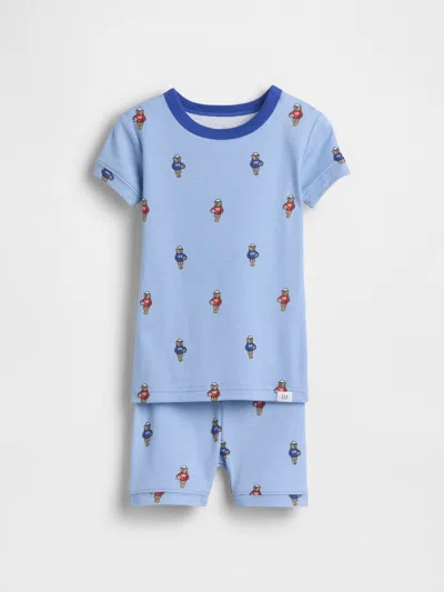 Gap Kids' Baby & Toddler Organic Brushed Cotton Soccer Bear Pj Short Set In Blue