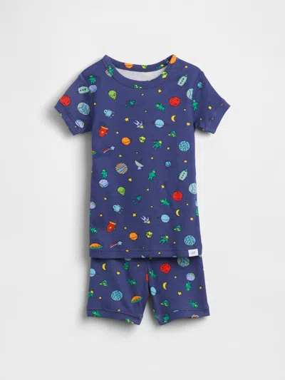 Gap Kids' Baby & Toddler Organic Brushed Cotton Space Aliens Pj Short Set In Blue