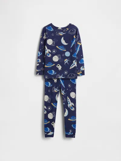 Gap Baby & Toddler Organic Brushed Cotton Space Pj Set In Blue