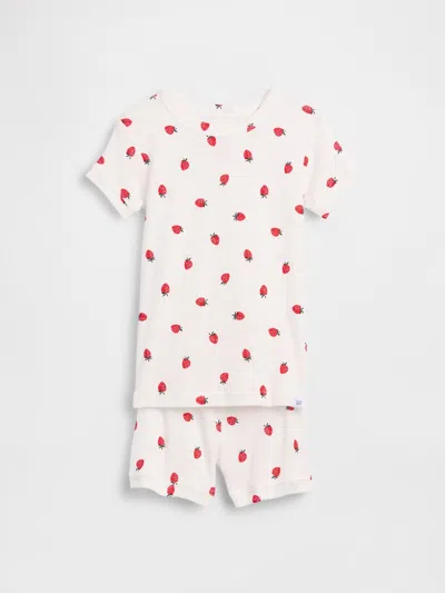 Gap Baby & Toddler Organic Brushed Cotton Strawberry Pj Short Set In White