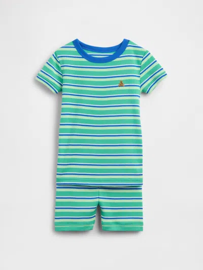 Gap Kids' Baby & Toddler Organic Brushed Cotton Stripe Pj Short Set In Green