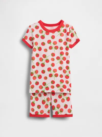 Gap Kids' Baby & Toddler Organic Brushed Cotton Tomato Pj Shorts Set