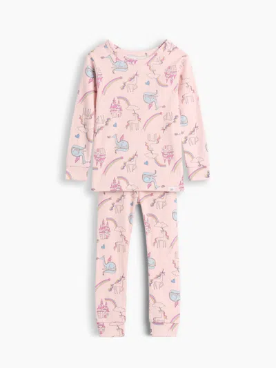 Gap Baby & Toddler Organic Brushed Cotton Unicorn Pj Set In Misty Rose