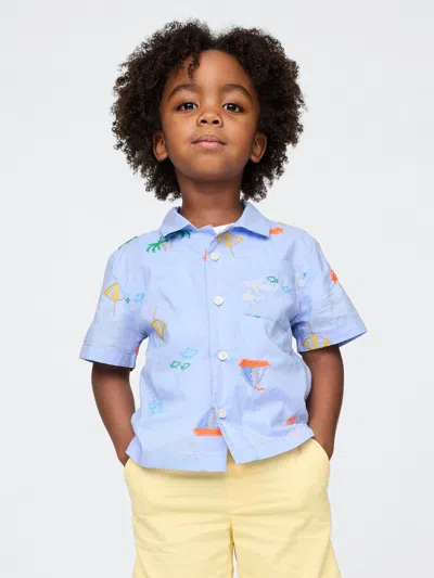Gap Baby & Toddler Organic Cotton Cabana Shirt In Blue