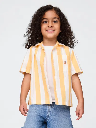 Gap Baby & Toddler Organic Cotton Cabana Shirt In Yellow Stripe