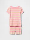 Gap Baby & Toddler Organic Ribbed Cotton Pj Set In Coral Frost Stripe