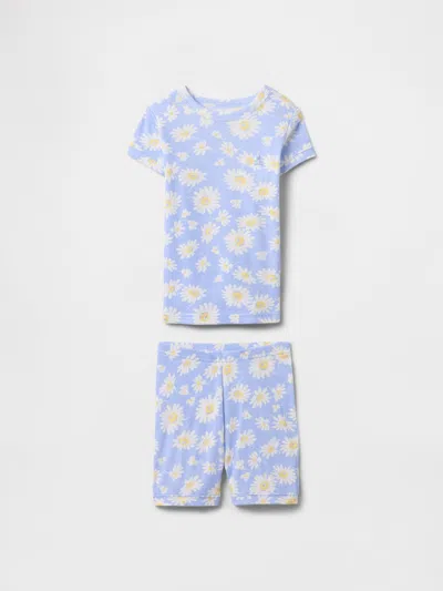 Gap Kids' Baby & Toddler Organic Ribbed Cotton Pj Set In Floral Blue Crystal