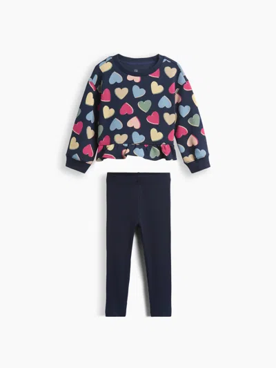Gap Baby & Toddler Peplum Sweatshirt & Leggings Set In Blue