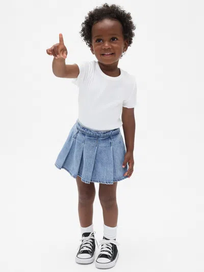 Gap Baby & Toddler Pleated Denim Skort In Blue
