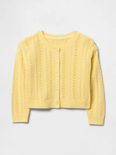 Gap Baby & Toddler Pointelle Cardigan In Pale Banana Yellow