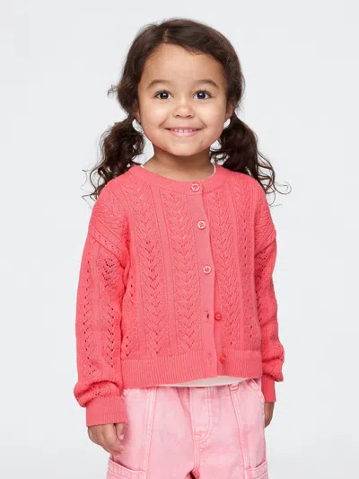 Gap Baby & Toddler Pointelle Cardigan In Sassy Pink