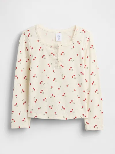 Gap Baby & Toddler Pointelle Henley Top In White