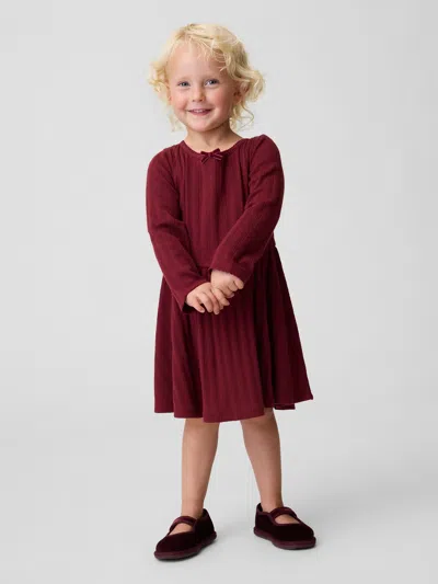 Gap Baby & Toddler Pointelle Rib Dress In Burgundy