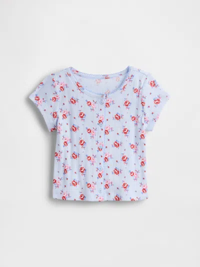 Gap Baby & Toddler Pointelle Rib Top In Serene Blue