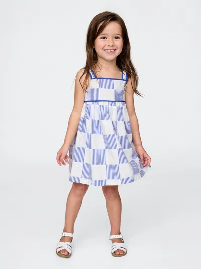 Gap Baby & Toddler Poplin Patchwork Dress In Blue